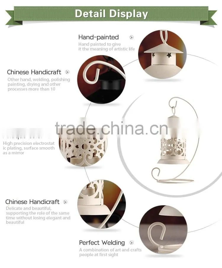 Wholesale metal lantern candle holder hanging home decorations