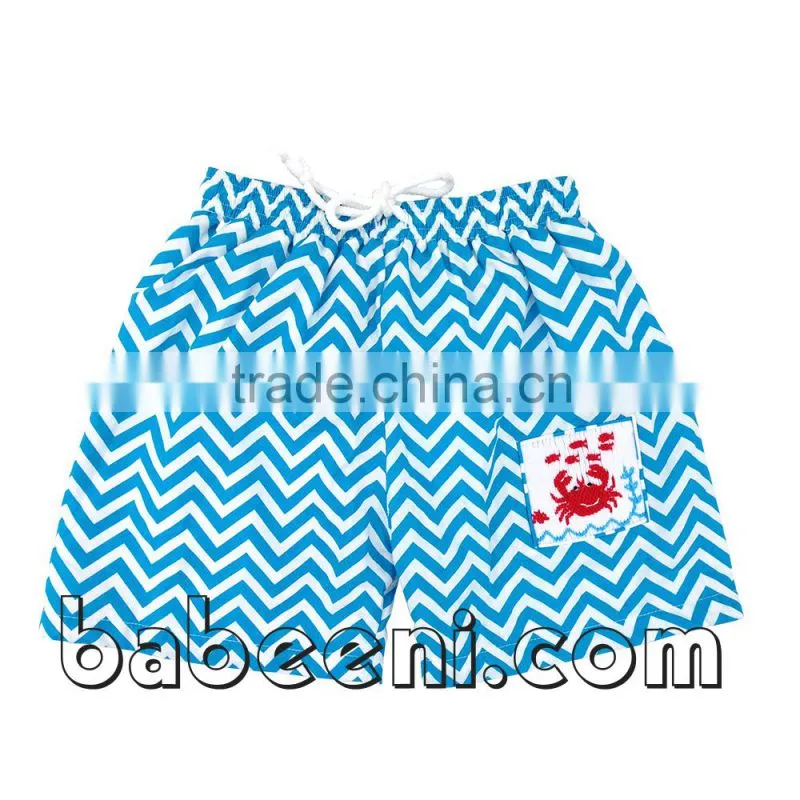 Nice crab applique boy swimwear