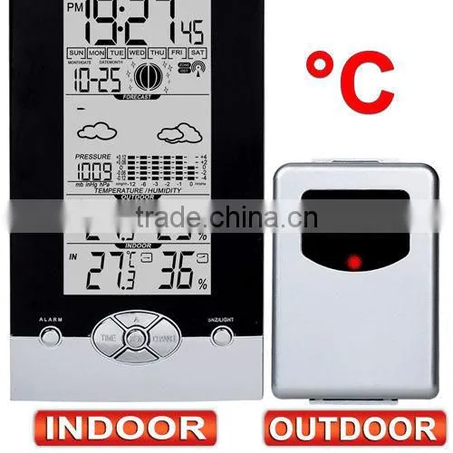 Digital Barometer Humidity Temperature Centigrade Fahrenheit Backlight Wireless Weather Station