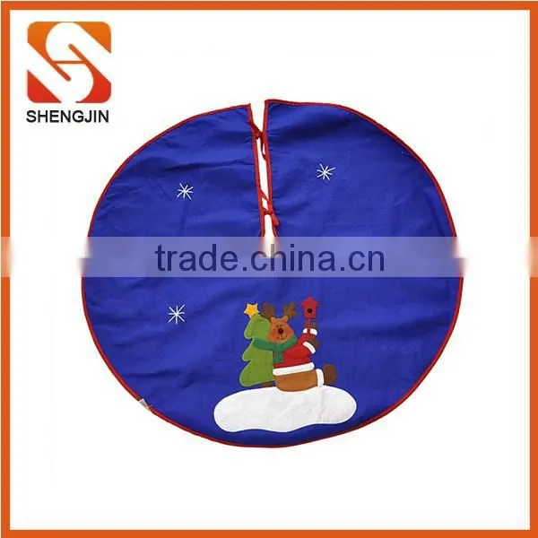SJ-6488 Factory sale cheap xmas tree skirt double layer felt christmas tree skirt