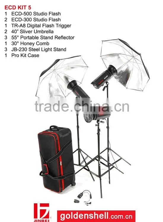 JINBEI ECD series professional studio flash kit 5, Strobe Kit, Photo flash set, monolight, photographic equipment