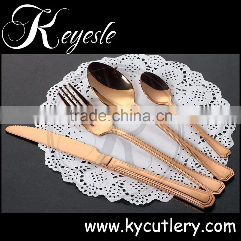 cheap flatware gold,copper cutelry,copper plated flatware wholesale