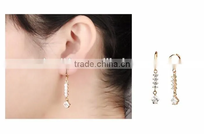 cubic zircon ladies jewelry chain design earring