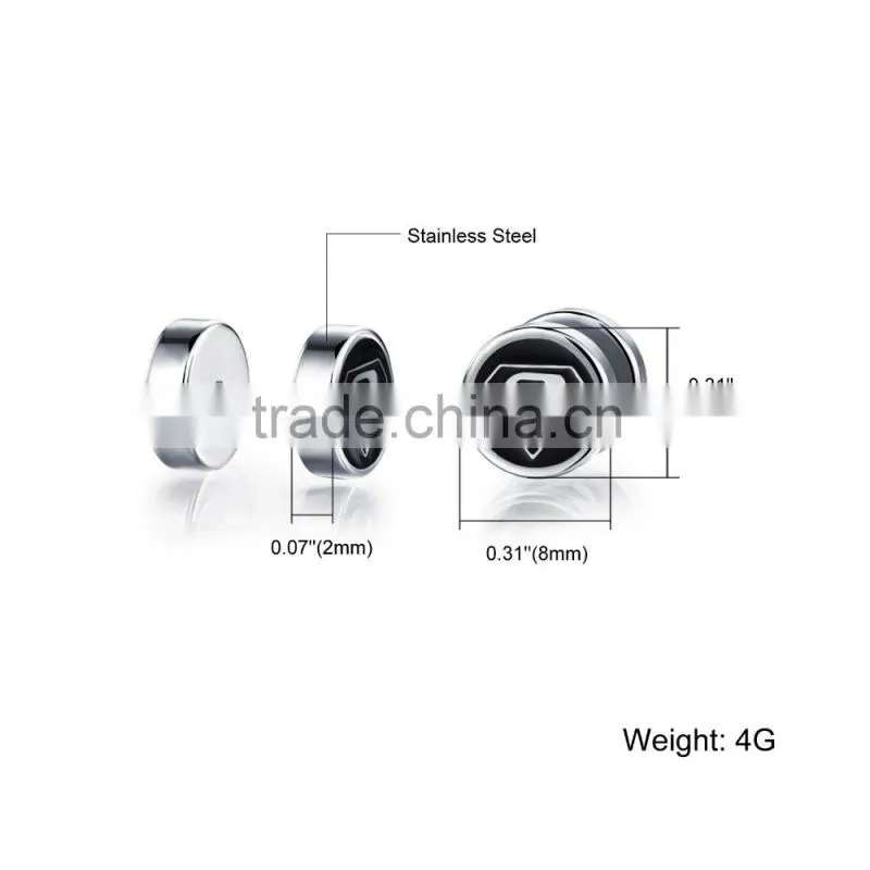 2016 fashion stainless steel body jewelry famous brand superman personalized earring