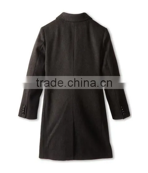 Hidden button woolen cloth coat for men