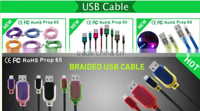 Factory wholesale Creative Bead Bracelet Cable Micro USB 2.0 Charging Data Cable For Samsung
