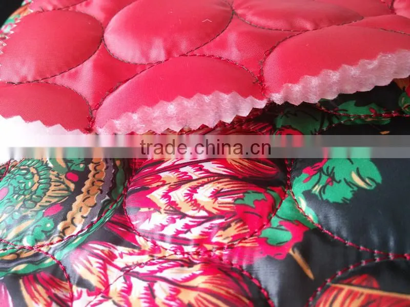 printed waterproof winter thermal double-faced quilting fabric for women's down jacket