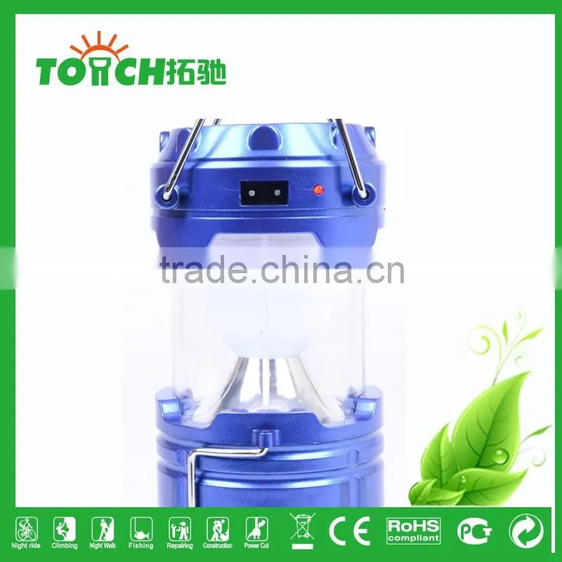 Brand New Plastic Rechargeable Emergency Camping Light High Quality LED Camp Torch Lamp 2 in 1 Lantern