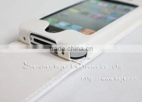 2013 Latest Mobile Cowskin Leather Case For Iphone 4