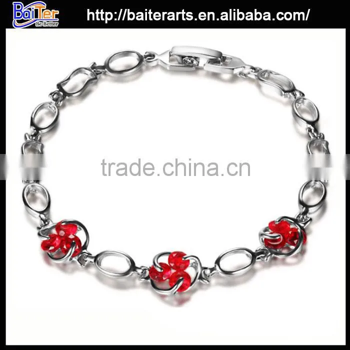 Hot 18K Gold Plated Copper Womens Multi Colored Stone Bracelet With Multi Colors