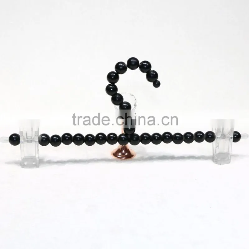 Luxury padded pearl pant hanger with plastic clips