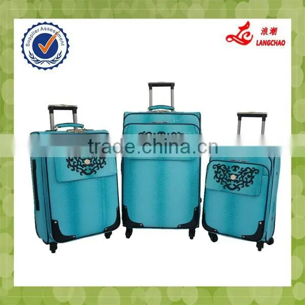 2015 Newest Carve Patterns Hot Sale Leather Luggage