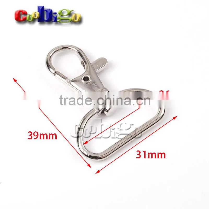 Matel Snap Hooks Rotary Swivel For Backpack Nickel Plated Lobster Clasps #FLQ059-A/B/C/D