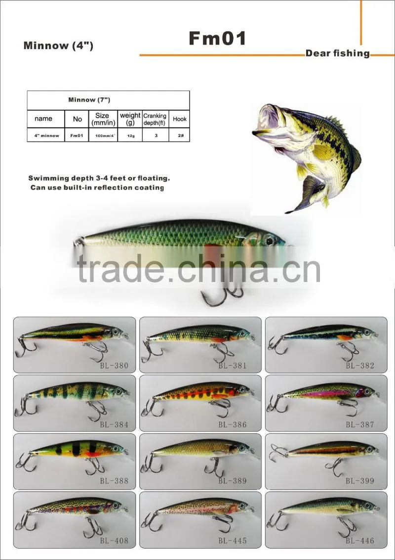 Hard body baits fishing lure minnow lure blank minnow lure baits