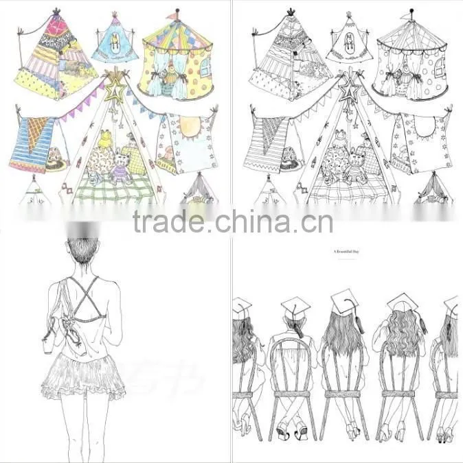 Wholesale secret garden series fashion cafe coloring books for adult