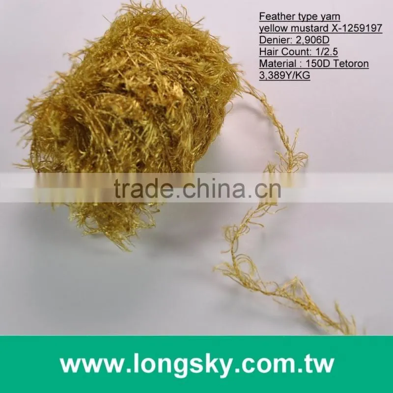 (X-125) 2016 mustard yellow color long haired hand knitting yarn for scarf