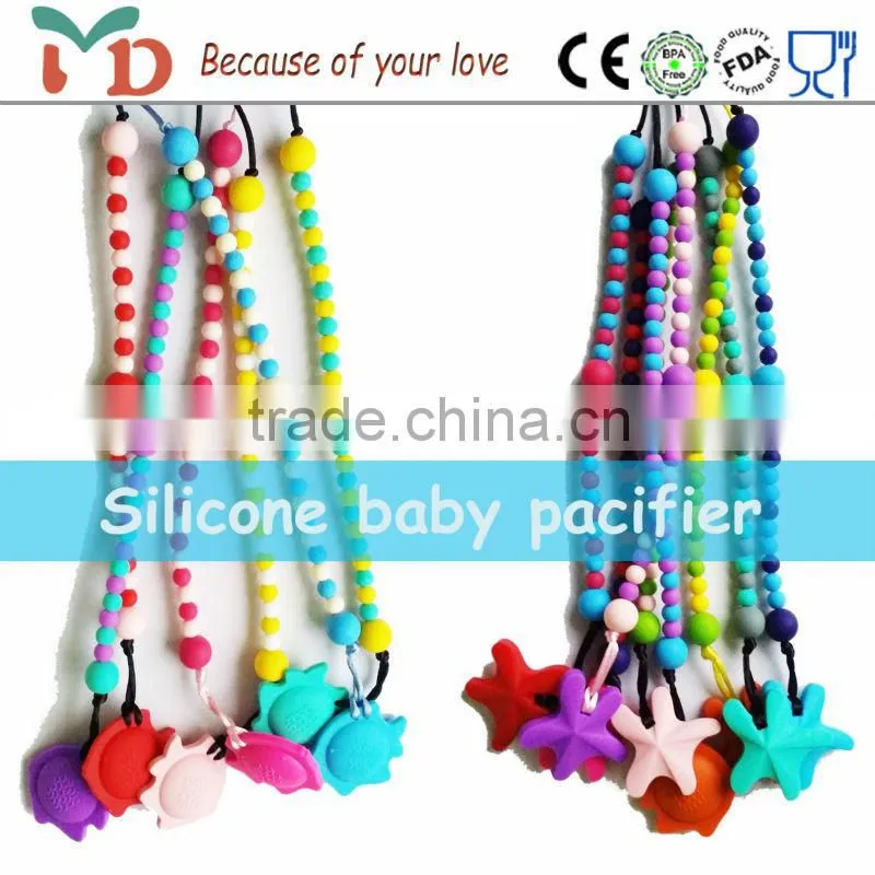 Custom Silicone Teether Jewelry/Baby Chew Sensory Soft Toys