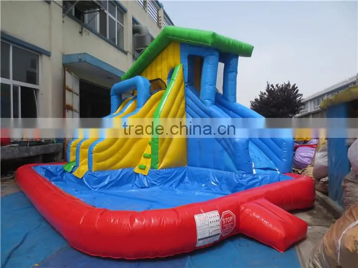 used inflatable water slide with swimming pool