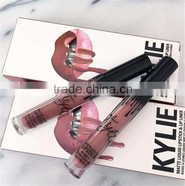 IN HOT SALES kylie matte liquid lipstick and lip liner with 8 colors for lady