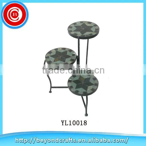 Newest elegant 3-tier quadrate garden wrought iron flower pot stand