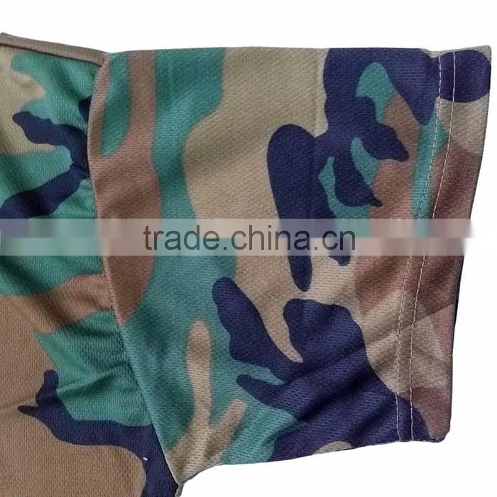 Military woodland camouflage polyester t shirt