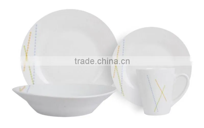 Super white Porcelain modern dinnerware set porcelainware