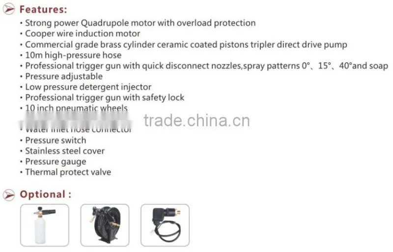 High quality Stainless steel metal high pressure car washer machine