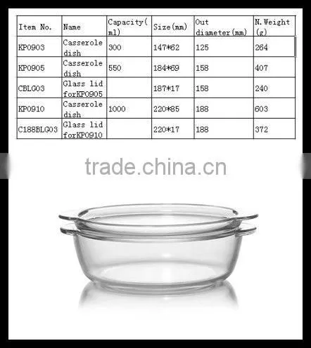 new design and eco-friendly Glass Casserole Eco Dish