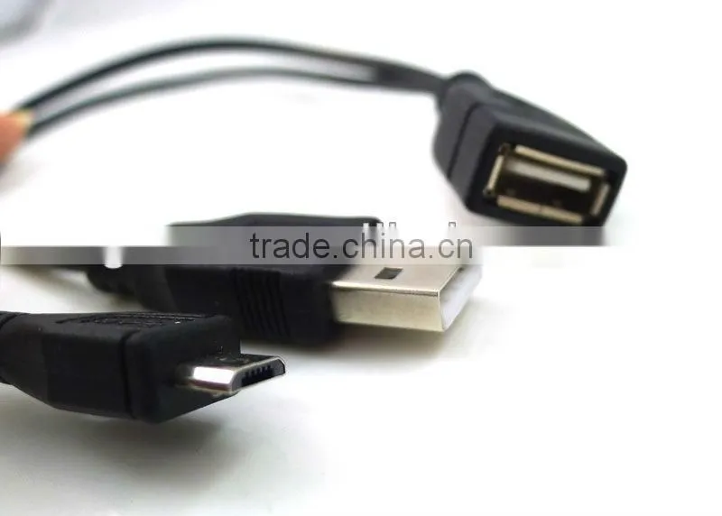 Popular Micro USB Host OTG Cable with USB power Male Female