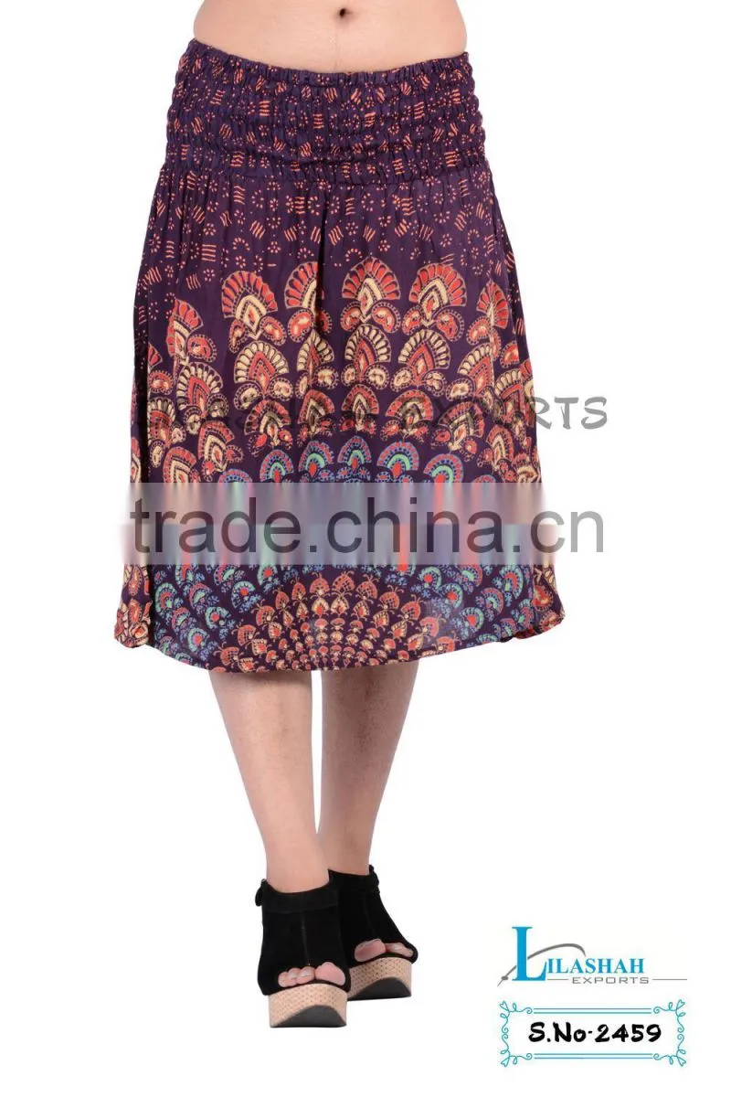Rayon Printed Skirt Rayon Block Printed Skirt Garments ladies fashion skirts woman skirt suit long rayon skirt
