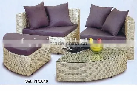 00 patio furniture outdoor new design comfortable round rattan sectional sofa set YPS048