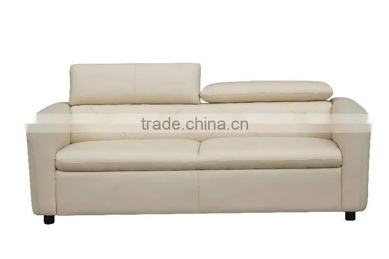 Molded plastic sofa with reclining headrest