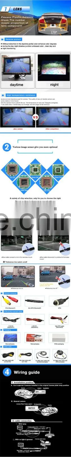 Univeral car rear view camera with braket