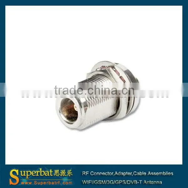 N type female connector with bulkhead O-ring solder for RG405