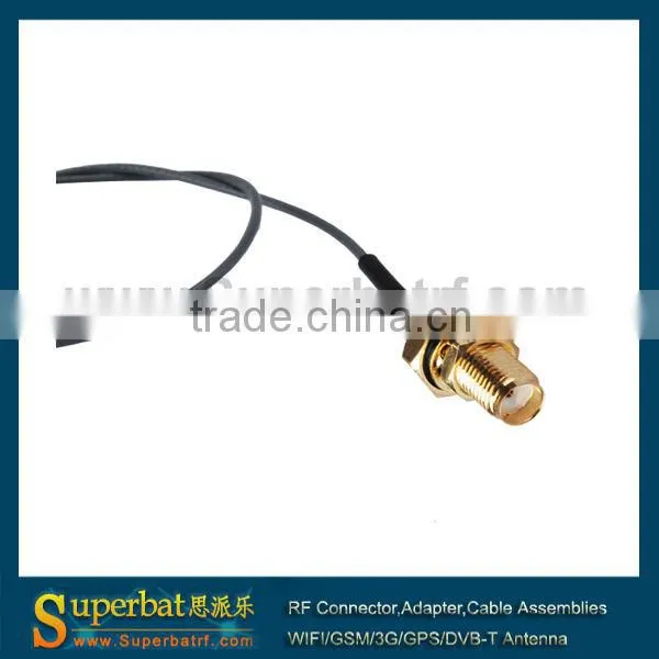 IPX / u.fl to SMA female bulkhead with O-ring straight coaxial cable adapter