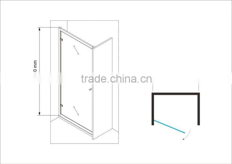 Framed Shower Door Hinge Screen 1000x1900mm