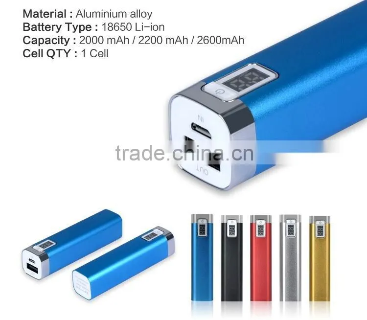 2016 Promotional Gift Led Battery Indicator Powerbank External Battery Charger 2600mah Power Bank