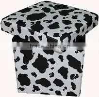 Stronger!! Black PVC Leather folding storage ottoman