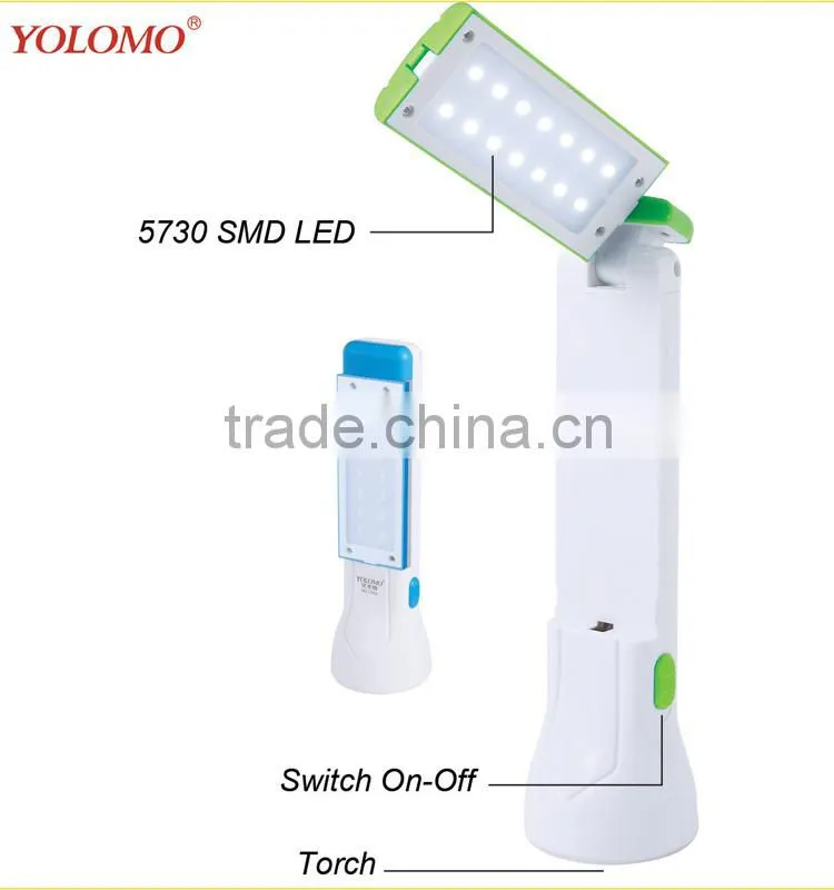 portable double function table lamp desk light with torch light flashlight