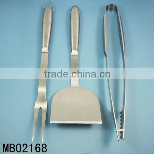 Professional-Grade Stainless-Steel 3-Piece Barbeque Tool Set