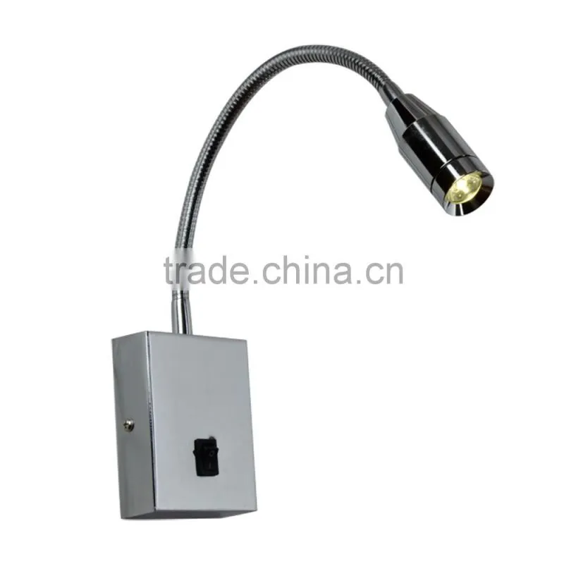Indoor chrome plated hotel gooseneck wall mount led light,Gooseneck wall mount led light,Wall mount led light WL1058