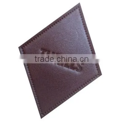 2014 new style custom embossed real leather patch/ badge