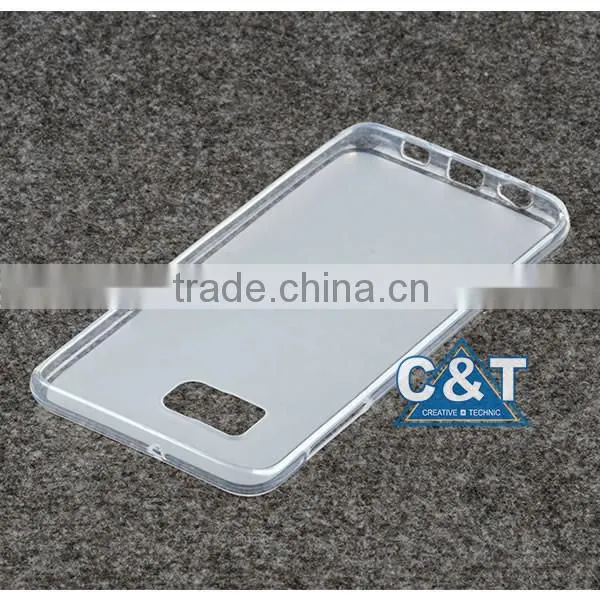 C&T Flower Ultra Slim Transparent Flexible Soft Clear TPU Gel Silicone Protective Back Case Cover For Samsung Galaxy S7 Edge