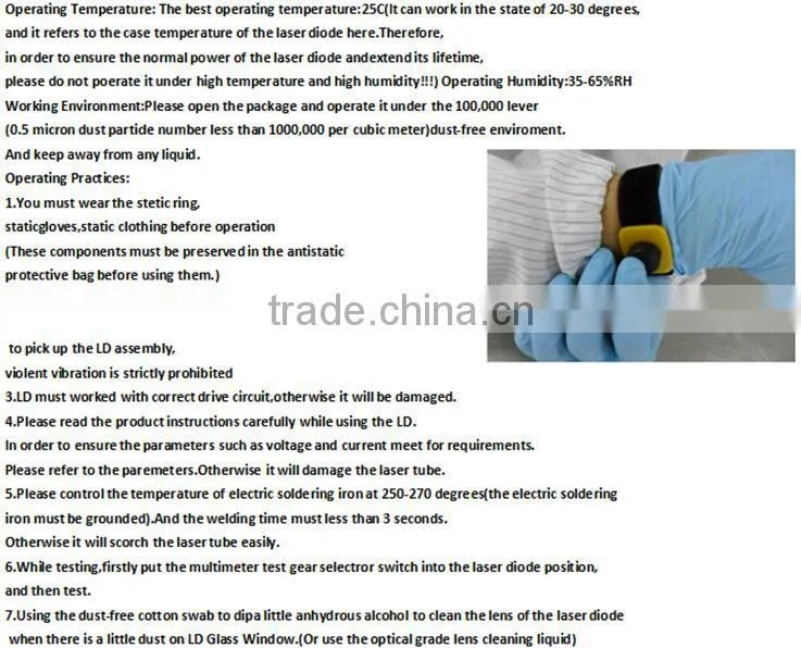 2016 Hot Sale Red 650nm 100mw red laser diode ml101j25