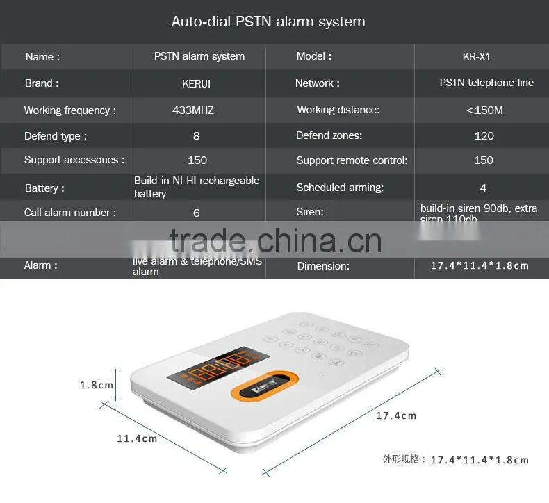 NEW!!! CE RoHS 120 built-in siren Smart Touch panel PSTN wireless home burglar alarm security systems with smart sockets
