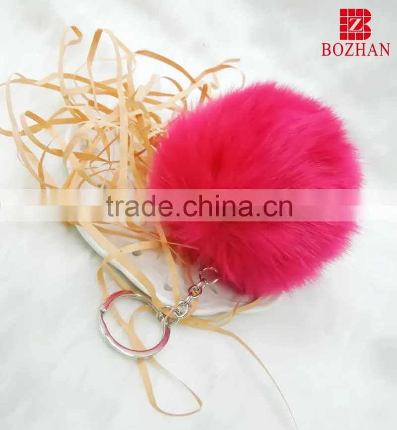 Beautiful rabbit fur handbag accessories keychain