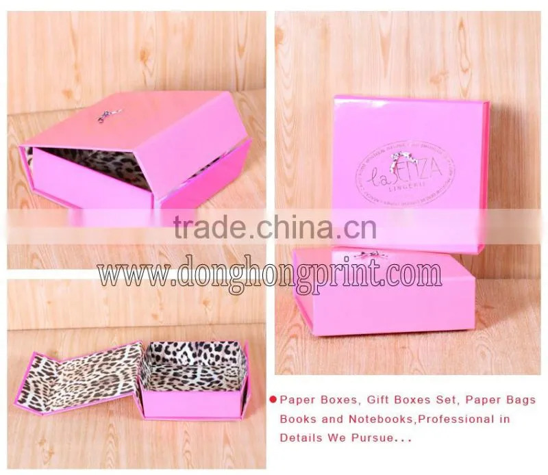 fancy pink custom foldable paper shoe box