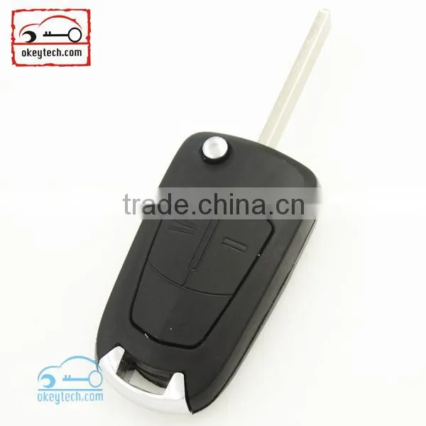 Best price opel car key Opel Vectra 2 buttons flip replacement key shell HU100 blade opel vectra key