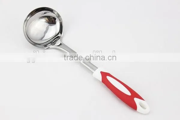 2016 canton fair kitchen utensils display stainless steel soup ladle with new corn handle