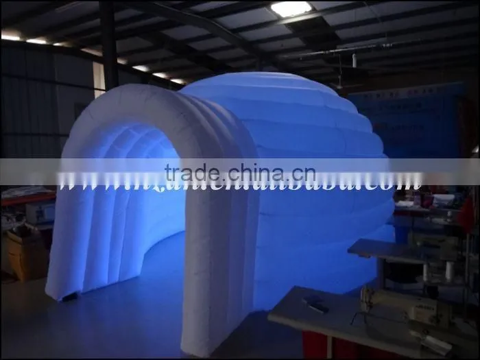 2016 Hot Sale Inflatable Tent with RGB Led Light/Inflatable Igloo Tent